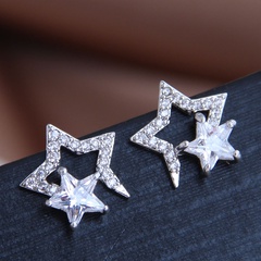 exquisite Korean fashion sweet inlaid zircon stars personalized earrings wholesale nihaojewelry
