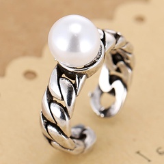 Korean fashion retro simple retro simple pearl open ring wholesale nihaojewelry