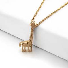 New cute giraffe clavicle chain necklace solid fawn pendant jewelry wholesale nihaojewelry