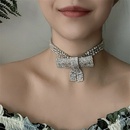 fashion full diamond geometric bow choker necklace exaggerated clavicle neck chain tide wholesale nihaojewelrypicture10