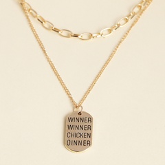 fashion jewelry street shooting fashion simple English square brand multi-layer suit necklace wholesale nihaojewelry
