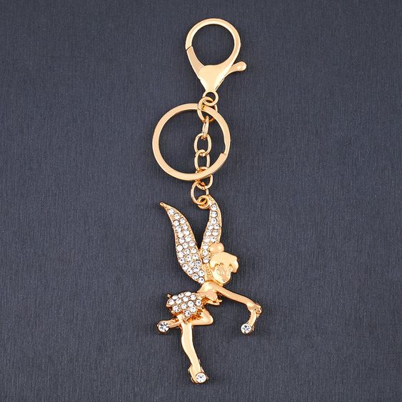 Explosion Models Creative Fashion Angel Little Fairy Diamond Keychain Car Baby Metal Pendant Wholesale Nihaojewelry Nhas