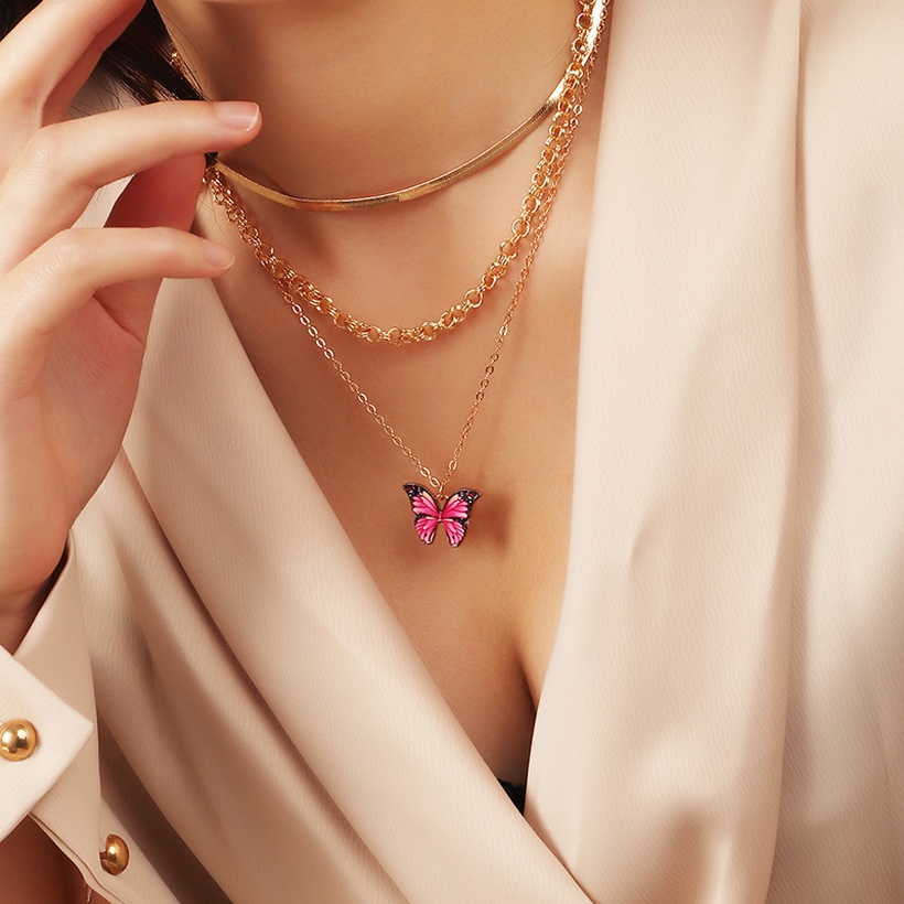 Bijoux Fantaisie Colliers | Bijoux De Mode Simple Chane En Mtal Collier De Perles Papillon En Gros Nihaojewelry - JB29609