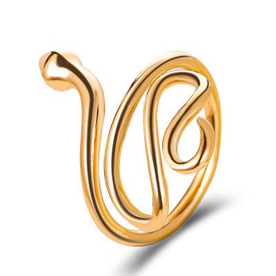 nouvelle bague en cuivre rétro en forme de serpent bague d'enroulement hommes et femmes bague en serpent en gros nihaojewelry's discount tags