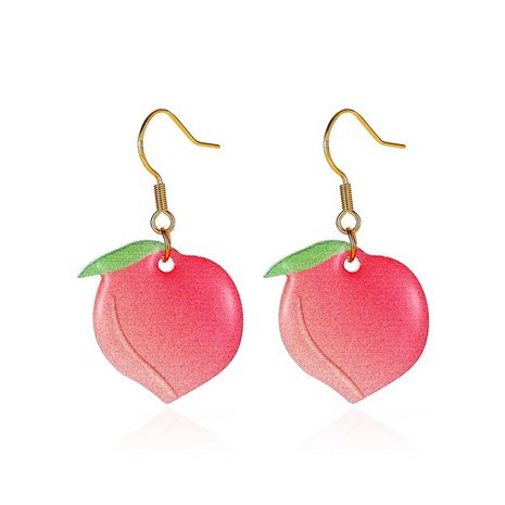new earrings fruit series earrings sweet peach earrings acrylic peach earrings wholesale nihaojewelry's discount tags