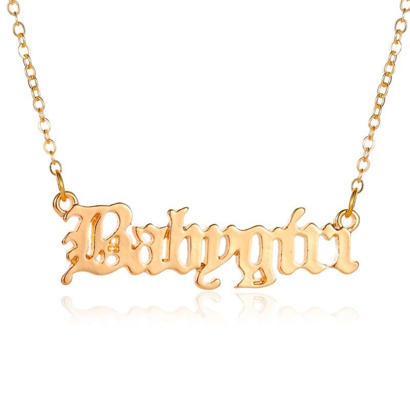 Nouveau collier cratif simple bb fille anglais alphabet collier chane de clavicule bijoux en gros nihaojewelry