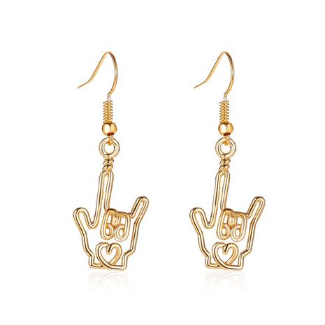 new earrings simple hollow gesture earrings ladies love palm pendant earrings wholesale nihaojewelry's discount tags