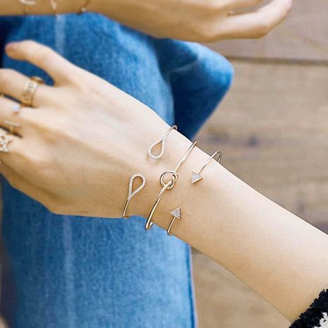 style minimaliste simple bracelet feuilles noué géométrique bracelet ornement décoration en gros nihaojewelry's discount tags