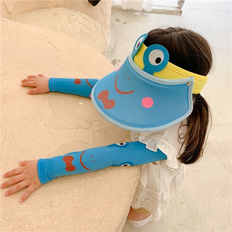 children's cartoon empty top sunscreen sun hat ice sleeve suit UV protection hat's discount tags