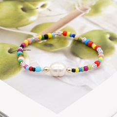 Simple Baroque Natural Pearl National Wind Color Rice Bead Bracelet Handmade Jewelry wholesale nihaojewelry