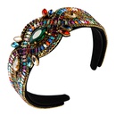 Baroque luxury ladies headband color rhinestone gem geometric personality party catwalk hair accessories headbandpicture13