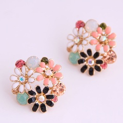 Boutique Korean fashion sweet OL garden flowers temperament earrings