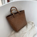 nouveau sac tiss grande capacit seau sac bambou poigne portable fourretout mode paille sac de plage en gros nihaojewelrypicture25