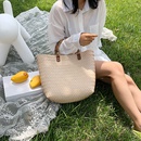 nouveau sac tiss grande capacit seau sac bambou poigne portable fourretout mode paille sac de plage en gros nihaojewelrypicture26