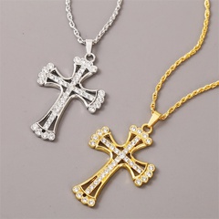 exaggerated long section cross hip-hop necklace creative fashion pendant jewelry wholesale nihaojewelry