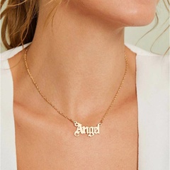 hot sale English alphabet Angel necklace creative retro simple clavicle chain wholesale nihaojewelry