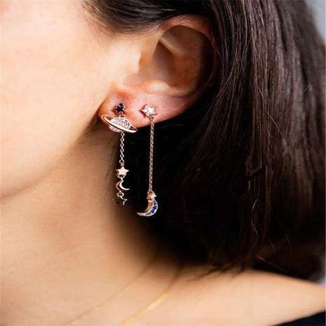 lune étoile diamant boucles d'oreilles ovales longues boucles d'oreilles géométriques boucles d'oreilles en gros nihaojewelry's discount tags