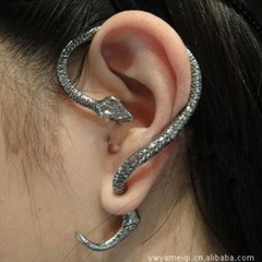 retro exaggerated serpentine winding ear clip earrings unilateral fashion earhook jewelry wholesale nihaojewelry