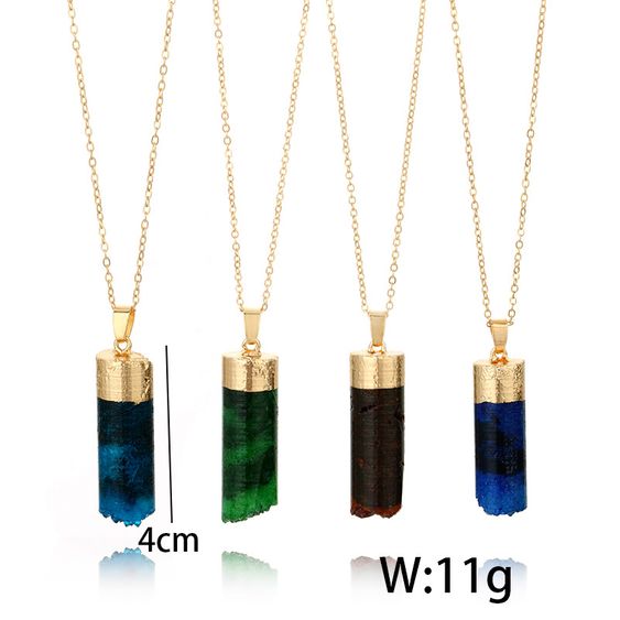 jewelry cylindrical stone necklace 