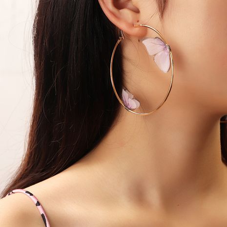 bijoux belle en trois dimensions tulle boucles d'oreilles papillon double boucles d'oreilles en gros nihaojewelry's discount tags
