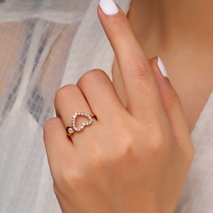 mode creux amour alliage anneau simple plein diamant givré anneau en gros nihaojewelry