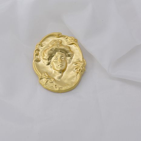 mode vieux produits portrait antique bronze médaille Margaret surdimensionné rétro broche assemblage accessoires en gros nihaojewelry's discount tags