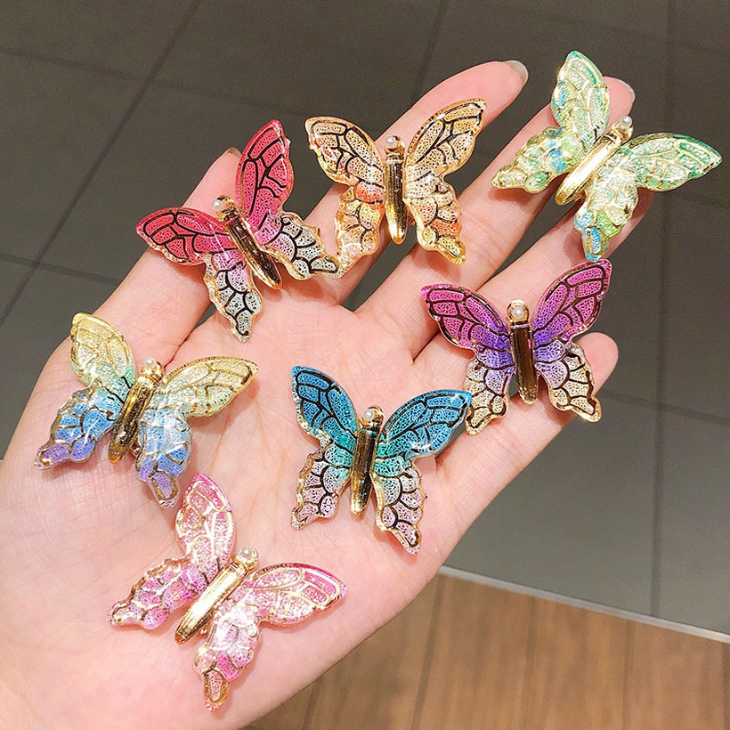 South Koreas new oil drop butterfly hairpin duckbill clip headdress ...