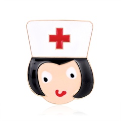 New fashion cartoon brooch nurse Red Cross oil drop brooch hot selling Western accessories wholesale nihaojewelry