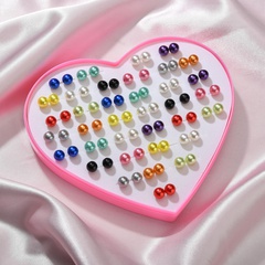 Korean love boxed earrings geometric square heart-shaped stars round suit earrings small jewelry hypoallergenic wholesale nihaojewelry