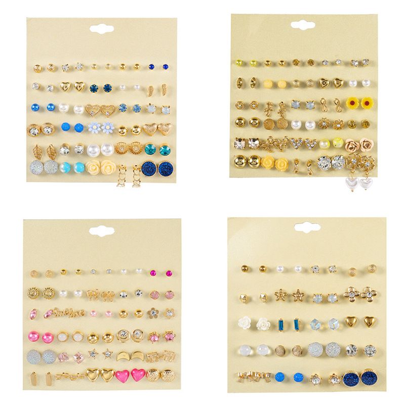 hot sale earring set geometric 30 pairs of earrings wholesale nihaojewelry