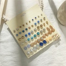 Korean 30 pairs of earrings suit imitation zircon love flower diamond pearl earrings wholesale nihaojewelrypicture10