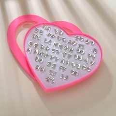 Hot Selling 36 Pairs of Peach Heart Box Hypoallergenic Plastic Earrings Love Earrings set wholesale nihaojewelry