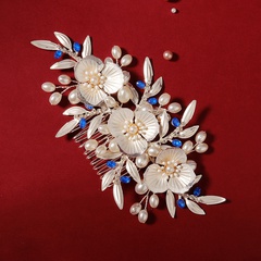 mariage rétro fleur plug perle peigne plateau de mariée peigne à cheveux dîner coiffe en gros nihaojewelry