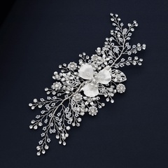 tocado nupcial tejido pinza de pelo de perla coreana clip lateral de diamantes de imitación de perla pinzas de pelo de novia de boda de moda mujeres