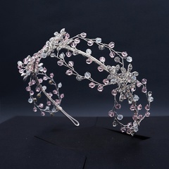 creative bridal jewelry braided crystal crown side pressure hair hoop photo accessories wholesale nihaojewelry