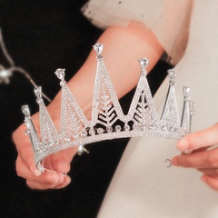 joyería de moda corona de diamantes completa fiesta de cumpleaños diosa corona novia vestido de novia tocado al por mayor nihaojewelry