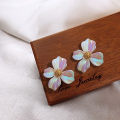 Korean colorful flower earrings new simple super fairy earrings sweet girl earrings wholesale nihaojewelry