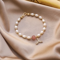 Korea simple sweet round bead bracelet natural pearl bracelet mermaid tail jewelry wholesale nihaojewelry