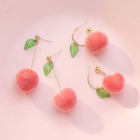Korean fashion  peach earrings  flat peach fashion cute earrings wholesale nihaojewelry's discount tags