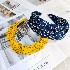 Korean simple wide-brimmed letter fold headband high-end retro fabric floral headband fashion wholesale nihaojewelry
