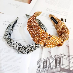 Korean retro leopard pattern wide-brimmed fold headband simple high-end fashion bud hairpin wholesale nihaojewelry