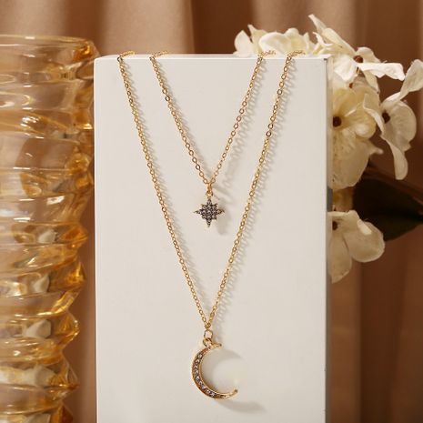 nouvelle mosaïque strass pendentif collier créatif multicouche alliage collier en gros nihaojewelry's discount tags