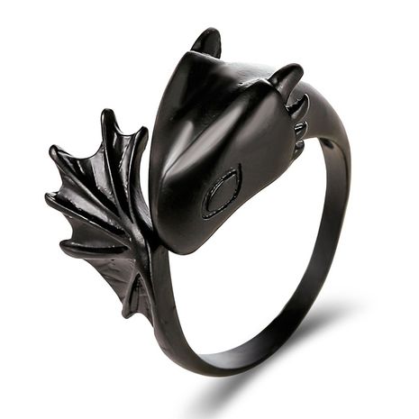 Angel Devil Ring Gothic Pterosaur Open Ring Couple Pair Ring Black Tail Ring Dark wholesale nihaojewelry's discount tags