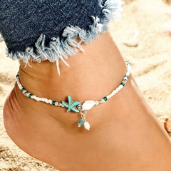 fashion concise sea shell pearl temperament personality anklet