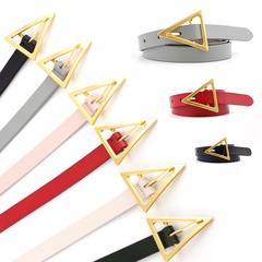 ladies fashion leather belt casual simple triangle buckle shape decoration shirt skirt thin belt wholesale nihaojewelry