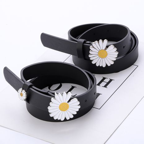 New small daisy flower decoration belt student fashion dress jeans ladies thin belt wholesale nihaojewelry's discount tags