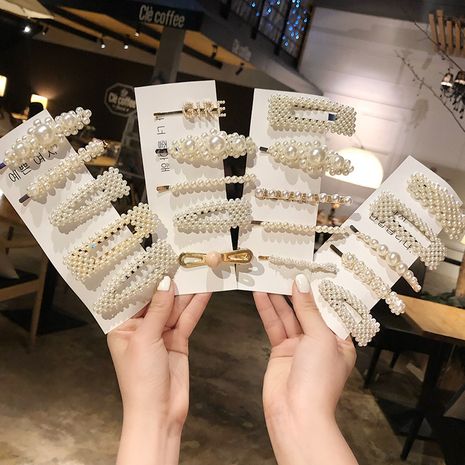 Coréen pince à cheveux perle ensemble fée frange pince à cheveux coiffure en gros nihaojewelry's discount tags