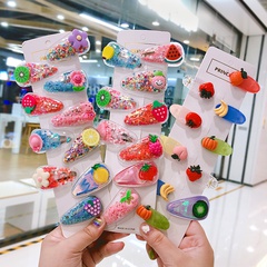 Korean cute side clip quicksand fruit sequin hair clip girl heart color clip headdress wholesale nihaojewelry