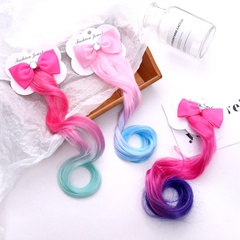 Mode pour enfants couleur arc perruque en épingle à cheveux coréenne fille bébé bec de canard clip coiffe frange épingle à cheveux bijoux en gros nihaojewelry