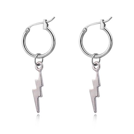 hot sale punk rock lightning pendant hoop earrings wholesale nihaojewelry's discount tags